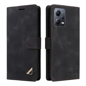 007 Series For Xiaomi Redmi Note 12 5G (Global) / (India) / (China)  / Poco X5 5G Leather Skin-touch Phone Case Anti-drop Stand Wallet Cover