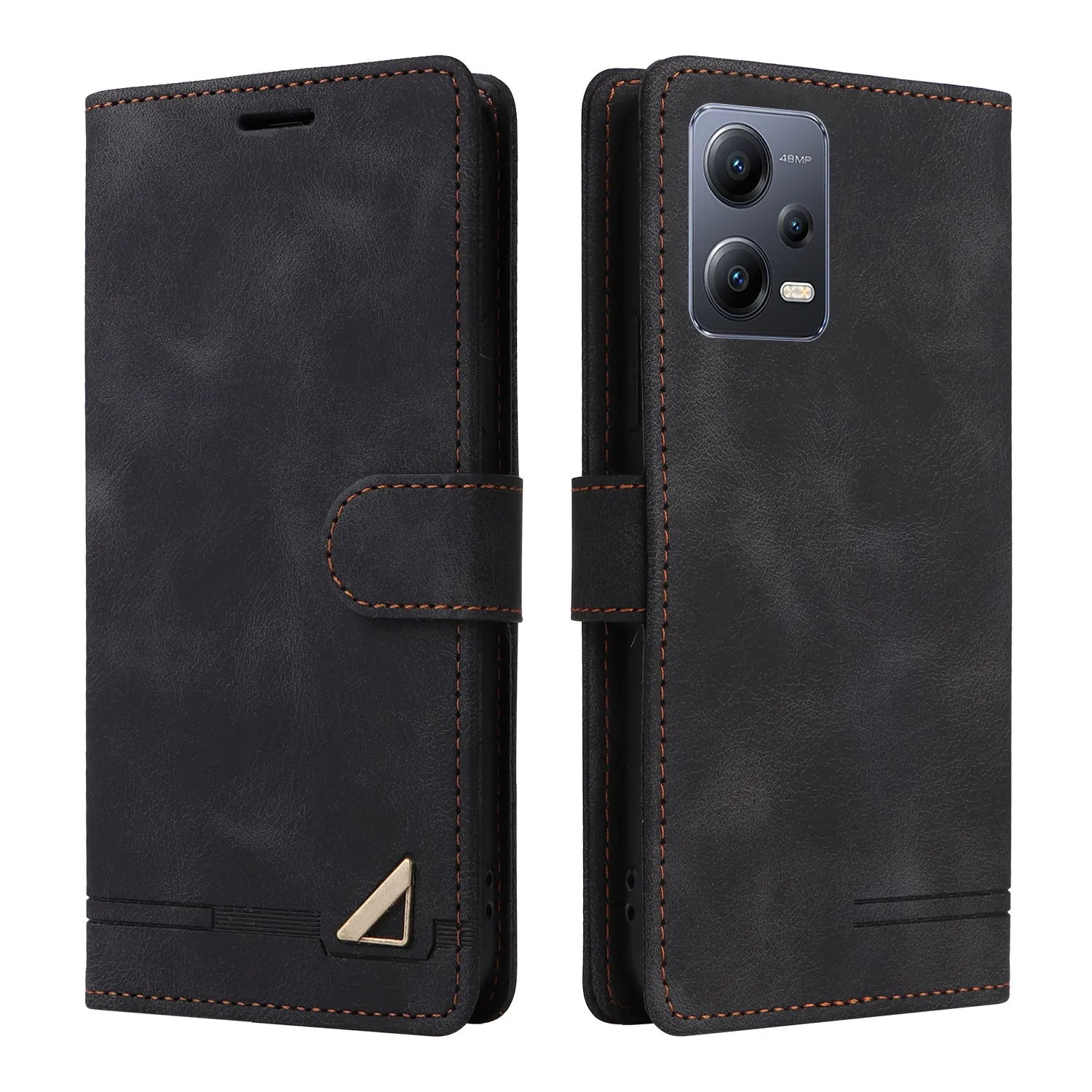 007 Series For Xiaomi Redmi Note 12 5G (Global) / (India) / (China)  / Poco X5 5G Leather Skin-touch Phone Case Anti-drop Stand Wallet Cover