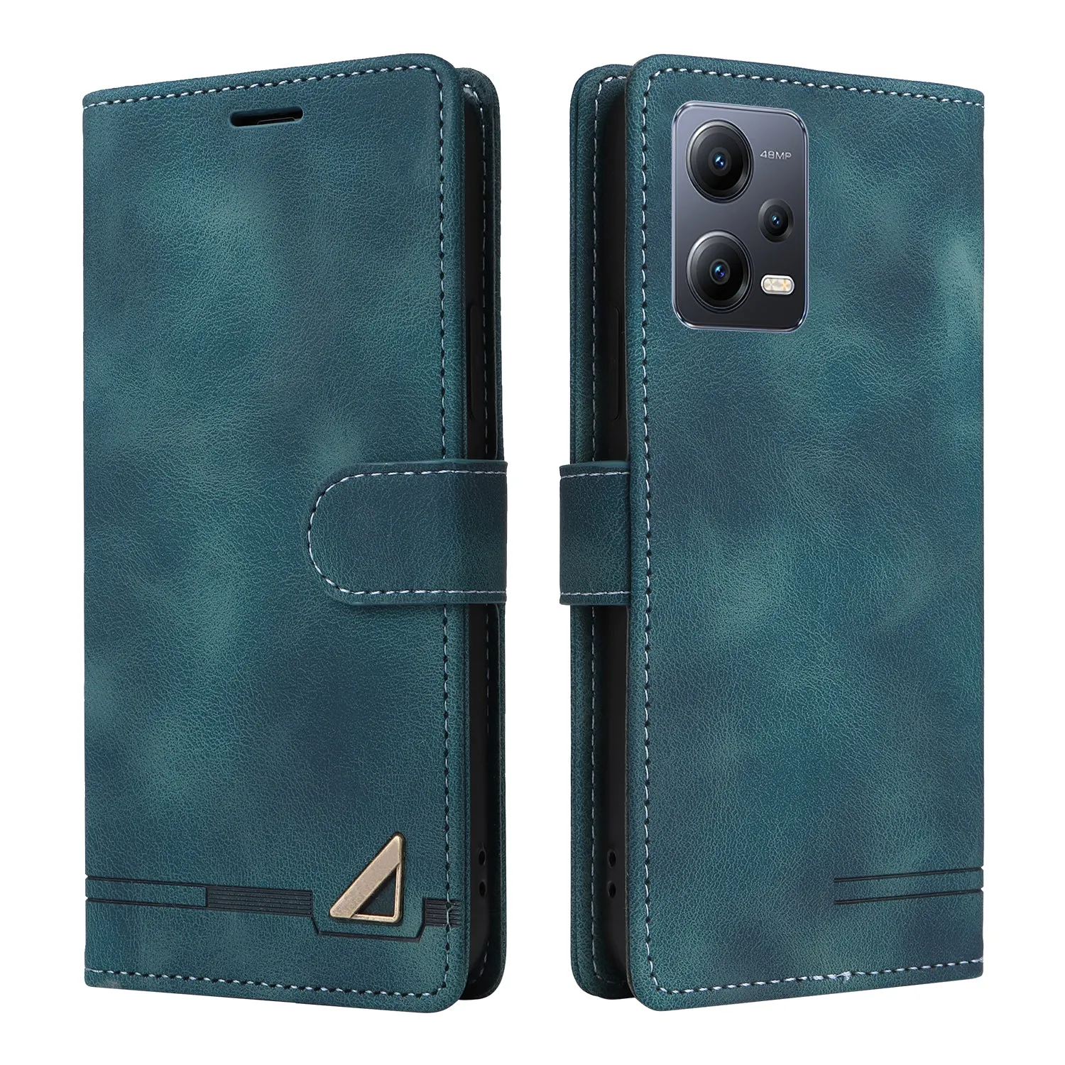 007 Series For Xiaomi Redmi Note 12 5G (Global) / (India) / (China)  / Poco X5 5G Leather Skin-touch Phone Case Anti-drop Stand Wallet Cover