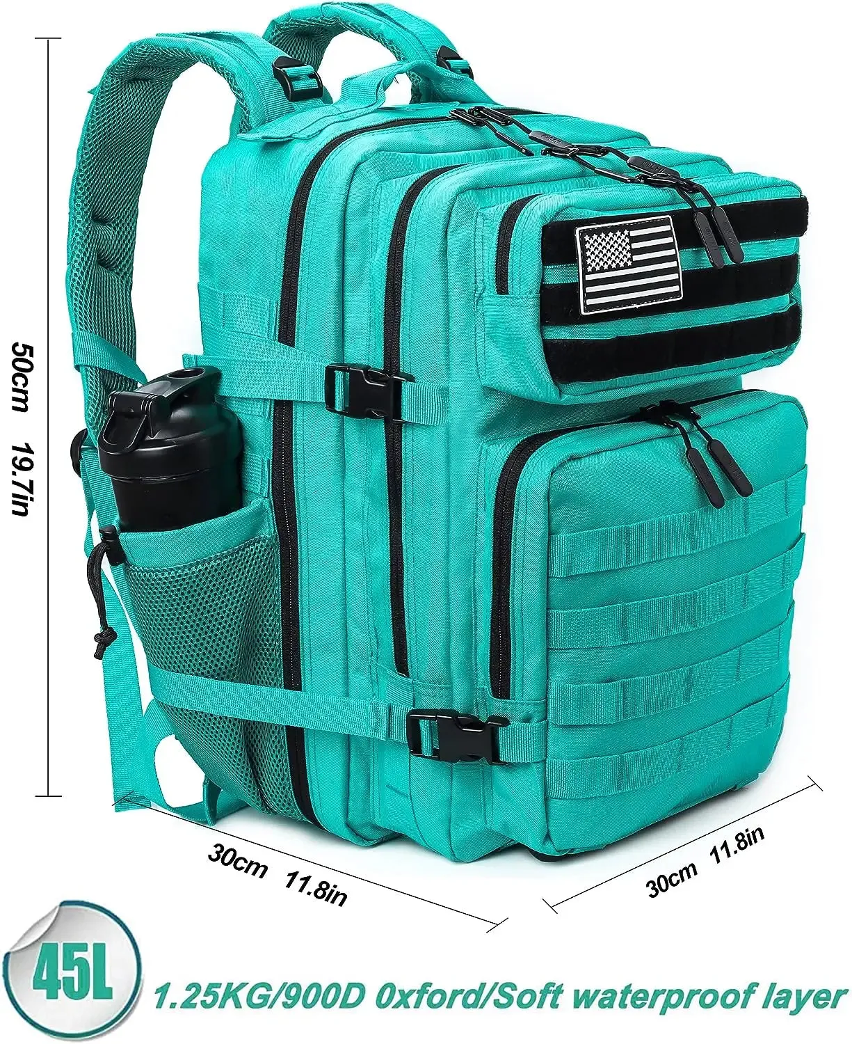 45L 3P Military Molle "Teal" Tactical Backpack