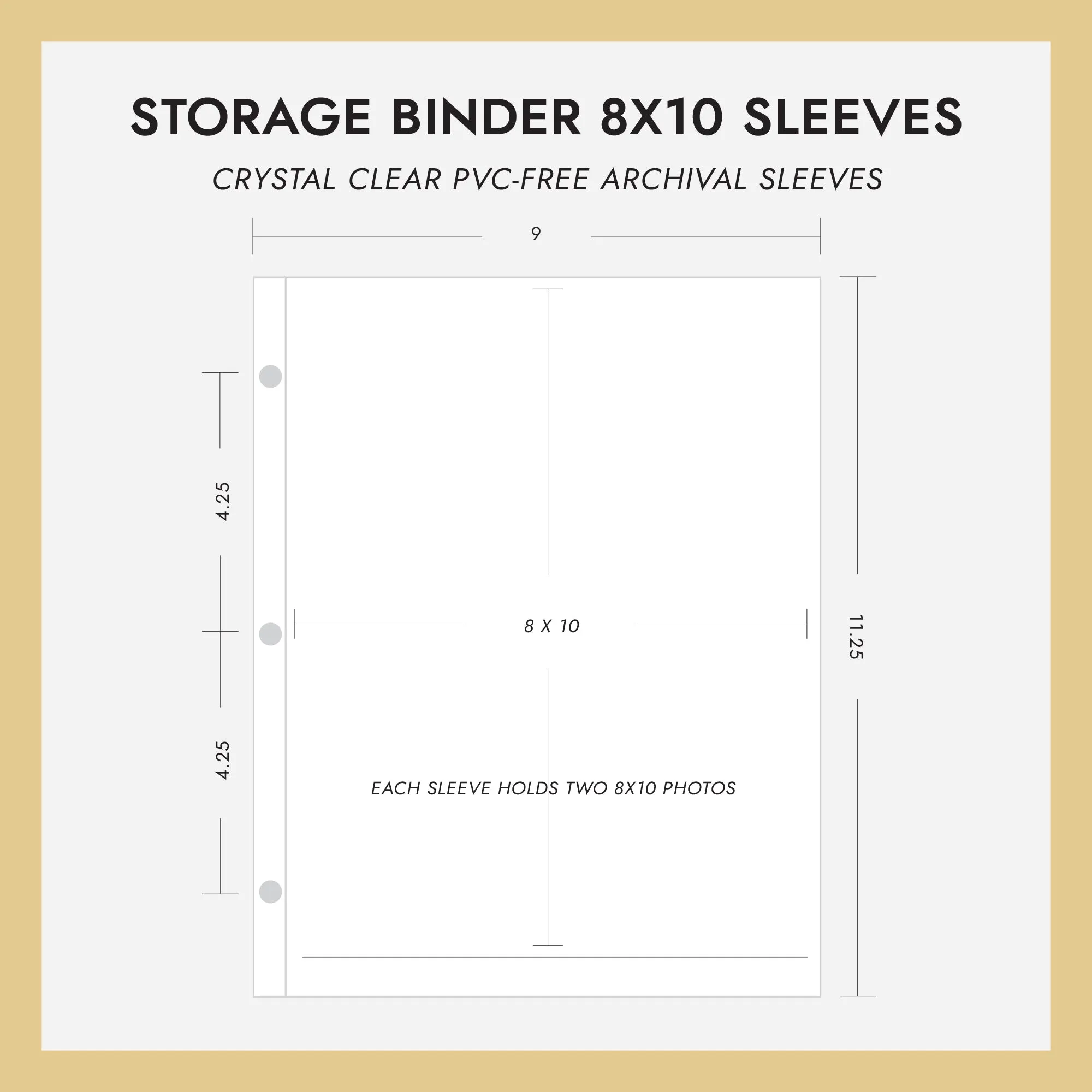 8x10 Storage Binder Sleeves (for 8x10 Photos) Set Of 10