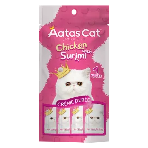 Aatas Cat Creme Puree Chicken with Surimi 14g x 4sachets