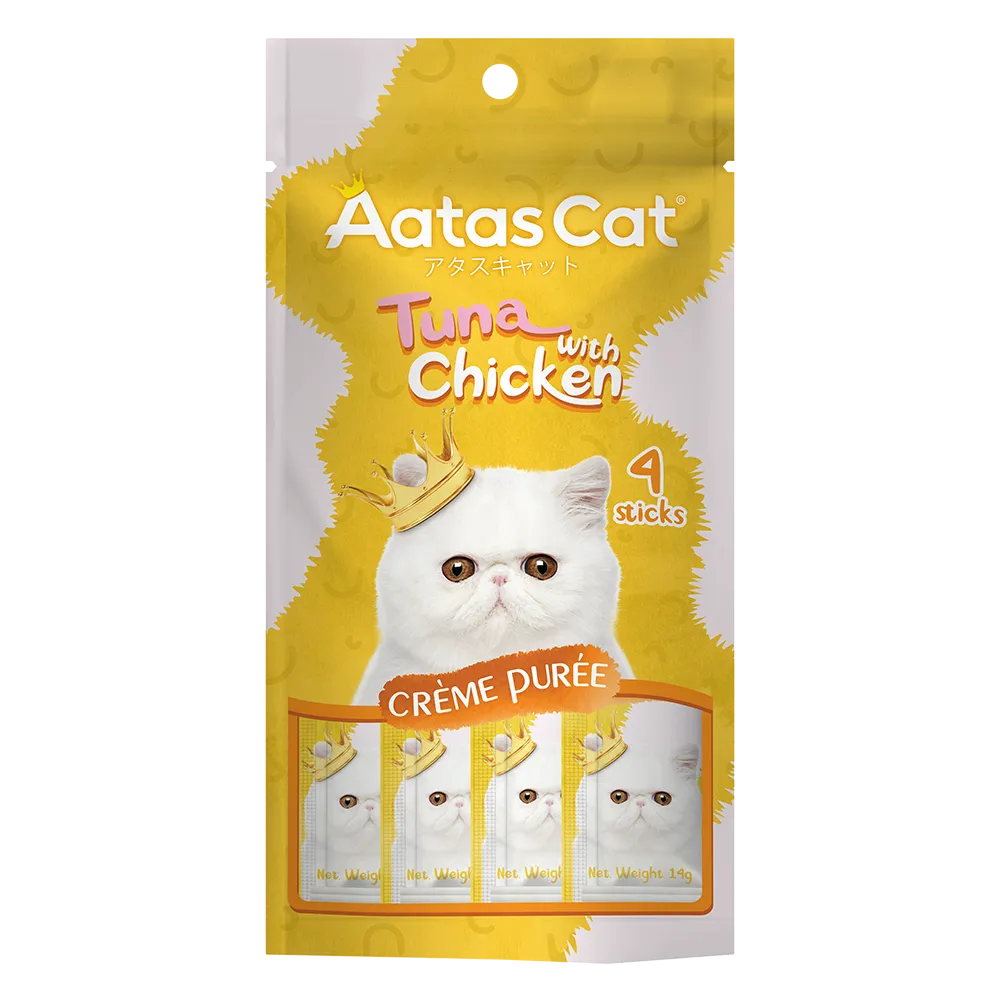 Aatas Cat Creme Puree Tuna with Chicken 14g x 4sachets