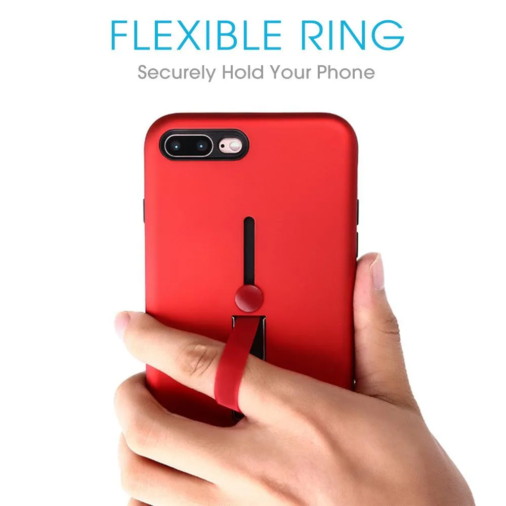 Apple iPhone 8 Plus / 7 Plus Material Protective Shockproof With Loop Kickstand Flexible Ring Case by Modes