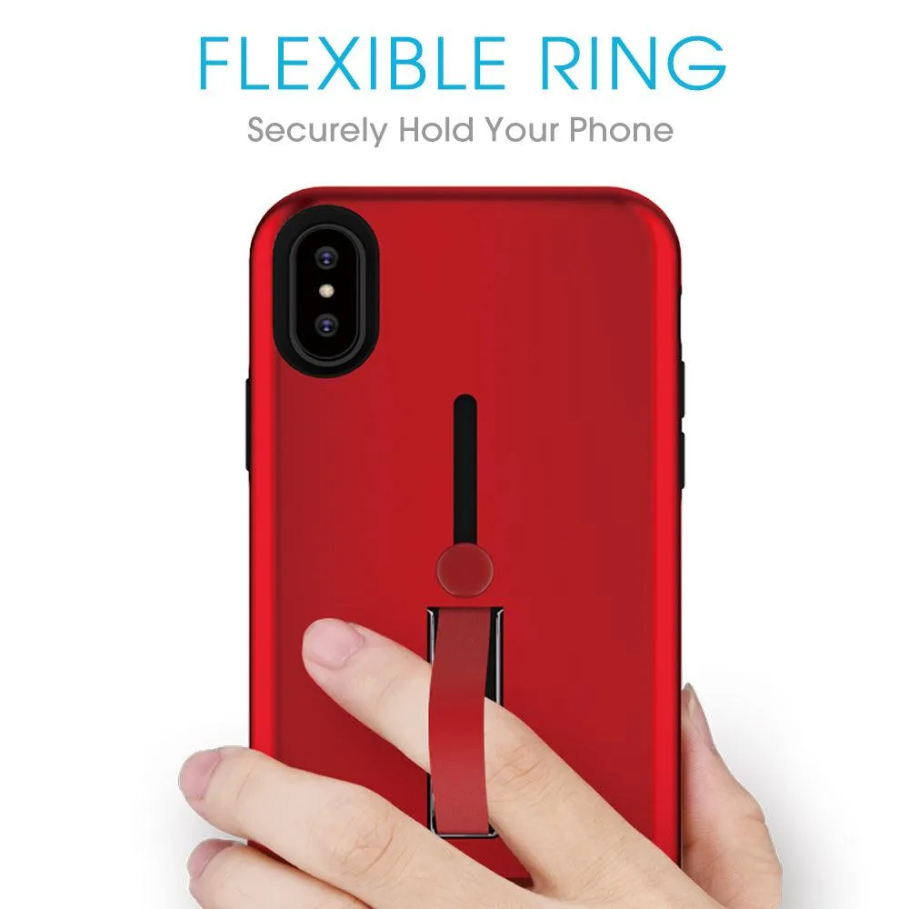 Apple iPhone X Material Protective Shockproof With Loop Kickstand Flexible Ring Case by Modes