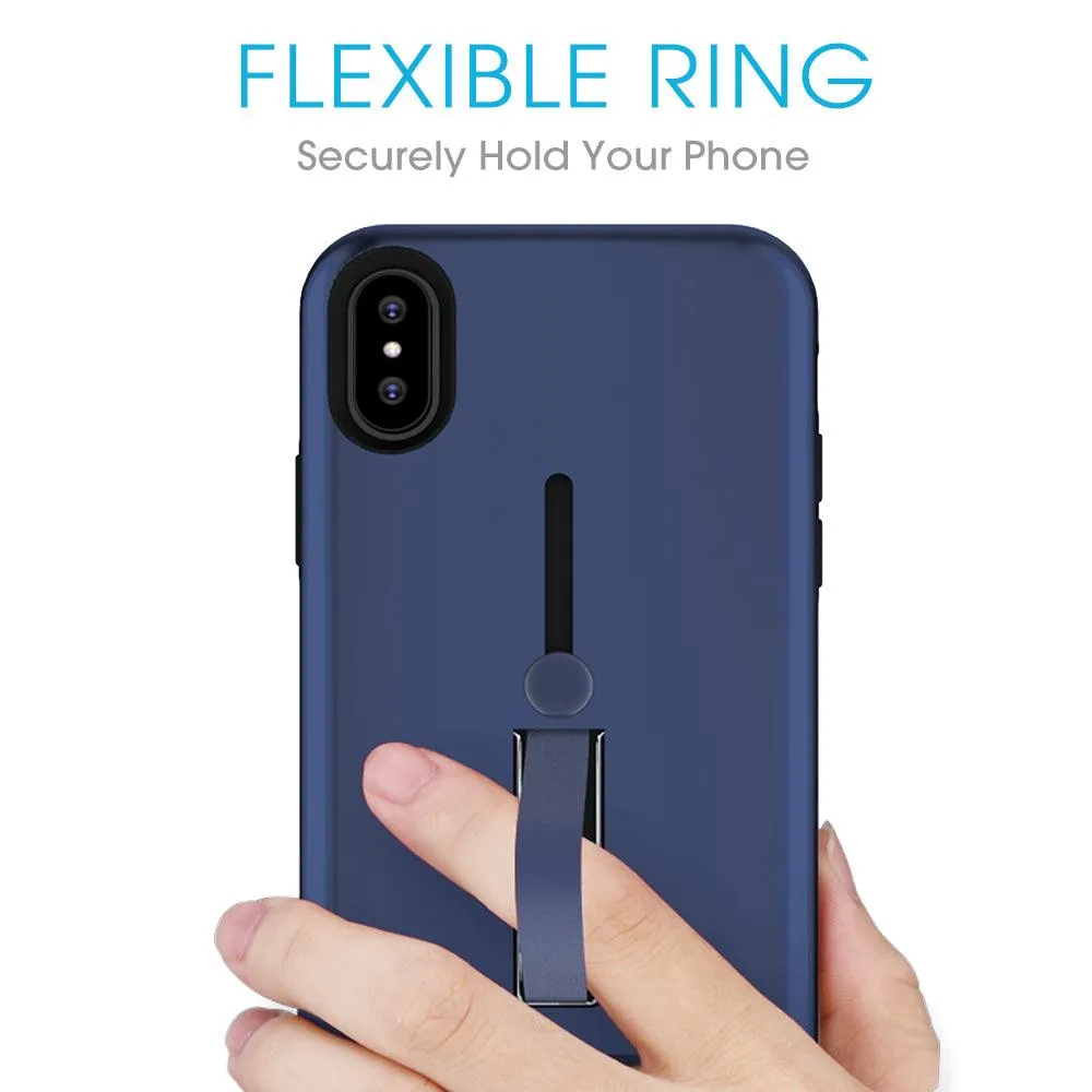 Apple iPhone X Material Protective Shockproof With Loop Kickstand Flexible Ring Case by Modes