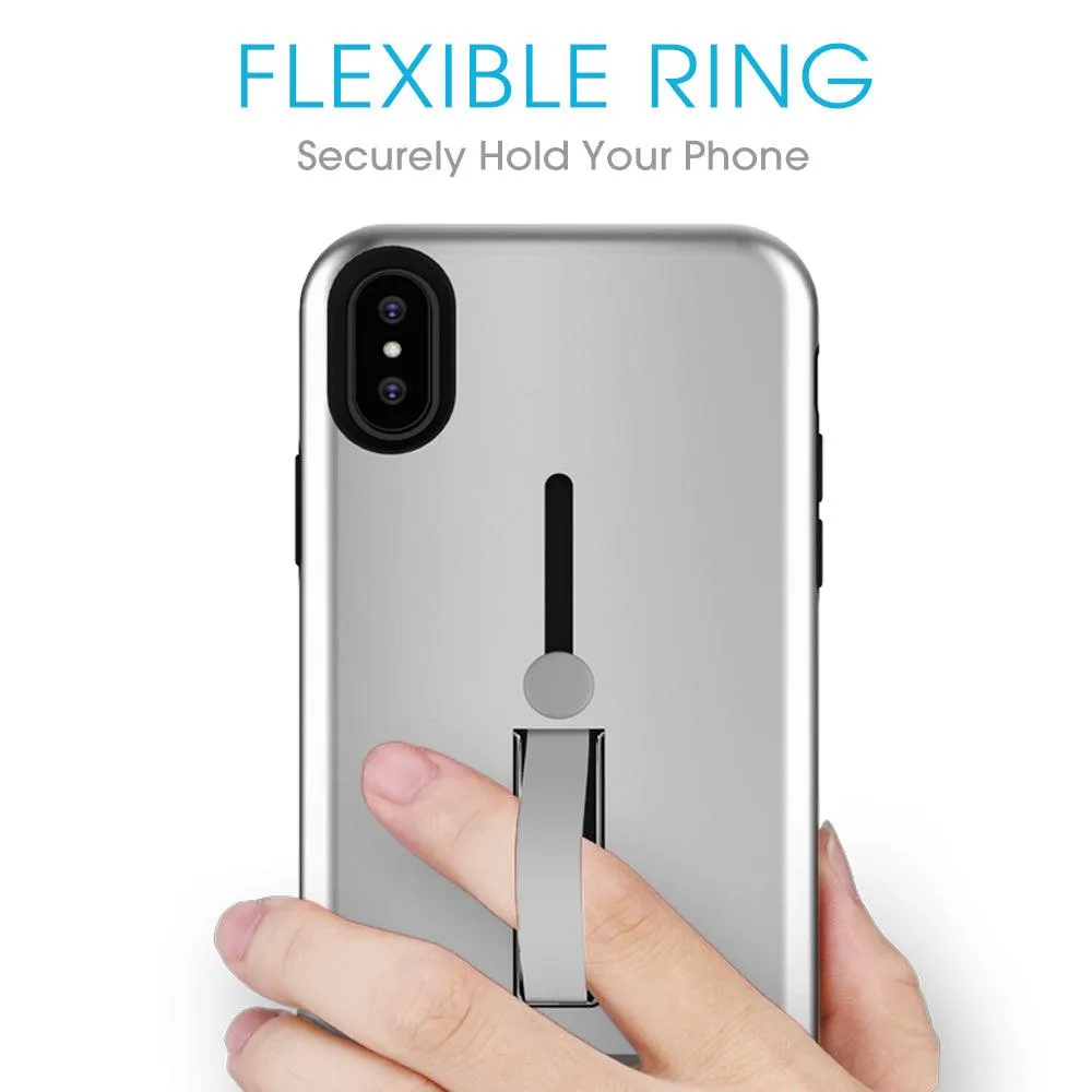 Apple iPhone X Material Protective Shockproof With Loop Kickstand Flexible Ring Case by Modes