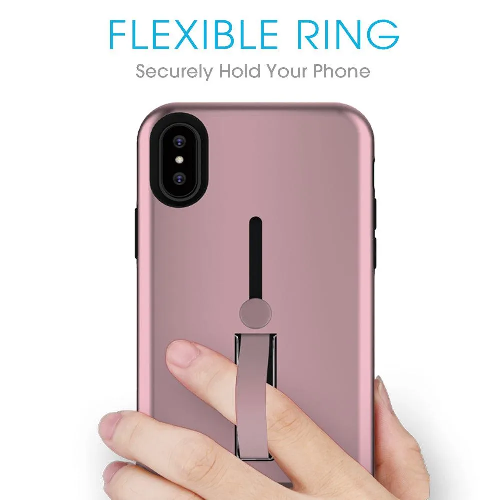 Apple iPhone X Material Protective Shockproof With Loop Kickstand Flexible Ring Case by Modes