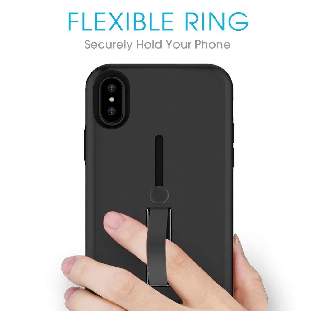 Apple iPhone X Material Protective Shockproof With Loop Kickstand Flexible Ring Case by Modes