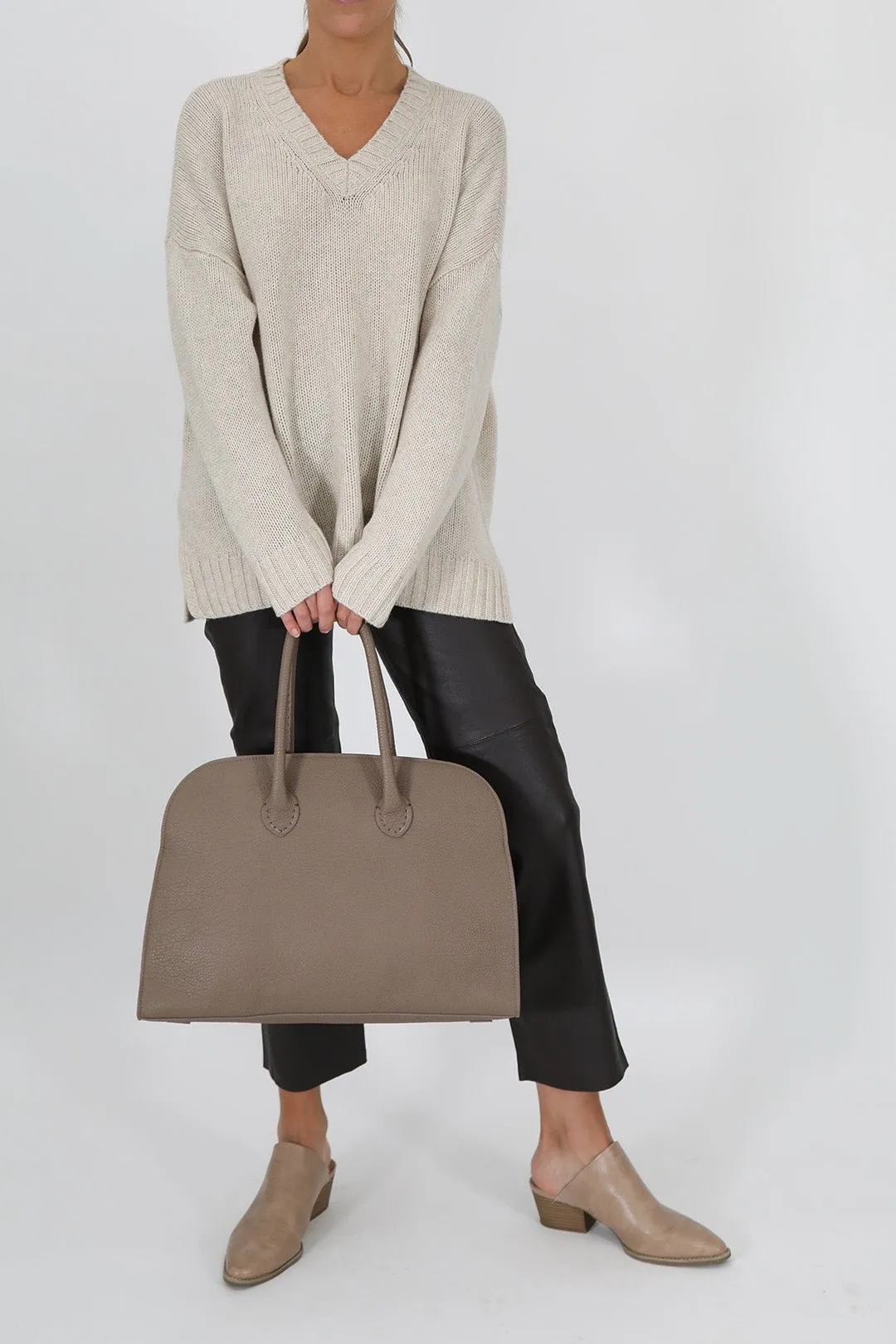 ARDEN HANDBAG IN FRENCH CALFSKIN TAUPE