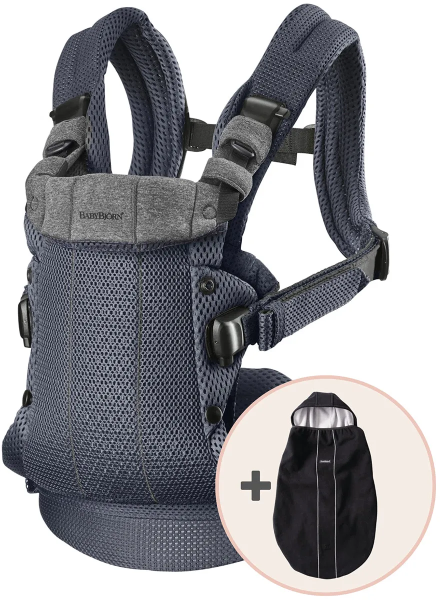 BabyBjorn Baby Carrier Harmony, 3D Mesh   Cover Bundle - Anthracite / Black