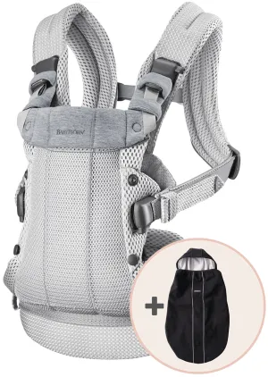 BabyBjorn Baby Carrier Harmony, 3D Mesh   Cover Bundle - Silver / Black