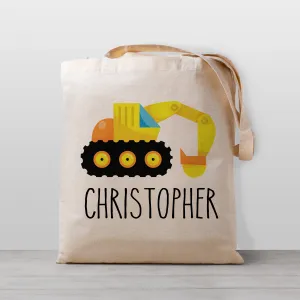 Backhoe Personalized Tote Bag