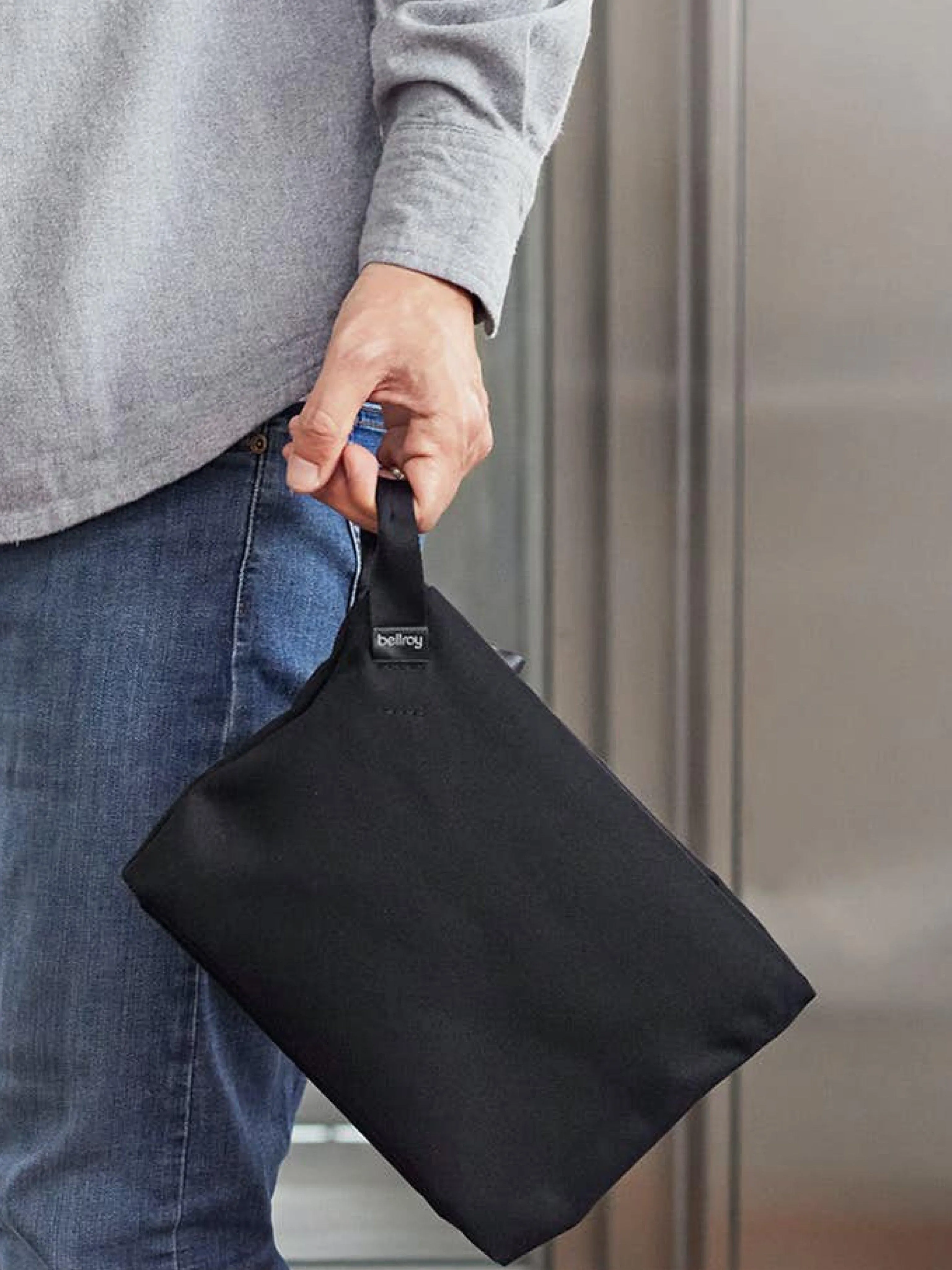 Bellroy Standing Pouch Plus Smoke Blue (Plant-Based / Leather-Free)