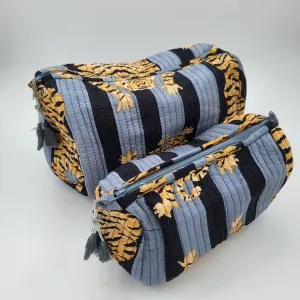 Block Print Wash Bag Tiger Grey