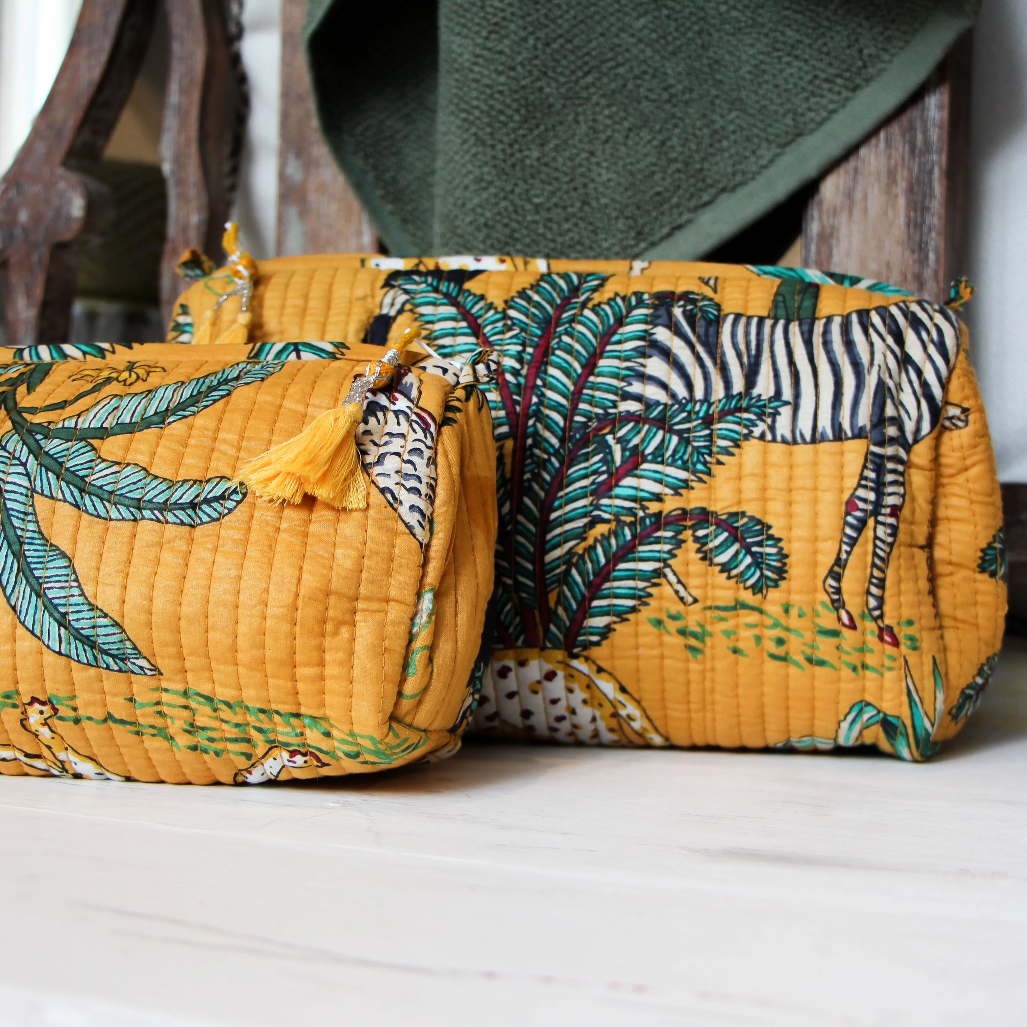 Block Printed Safari Wash Bag