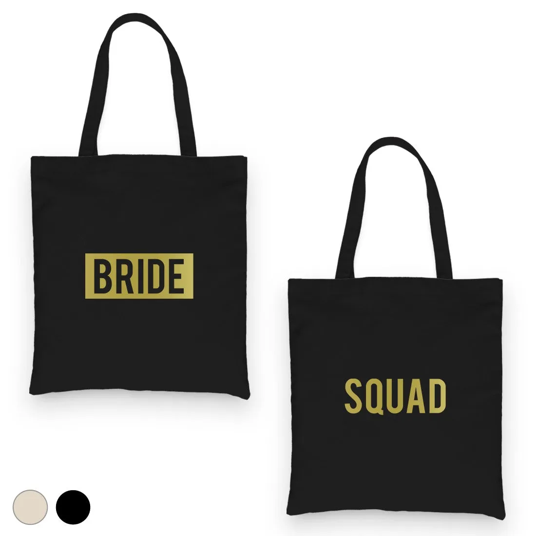 Bride Squad Boxed-GOLD Canvas Shoulder Bag Passionate Anniversary