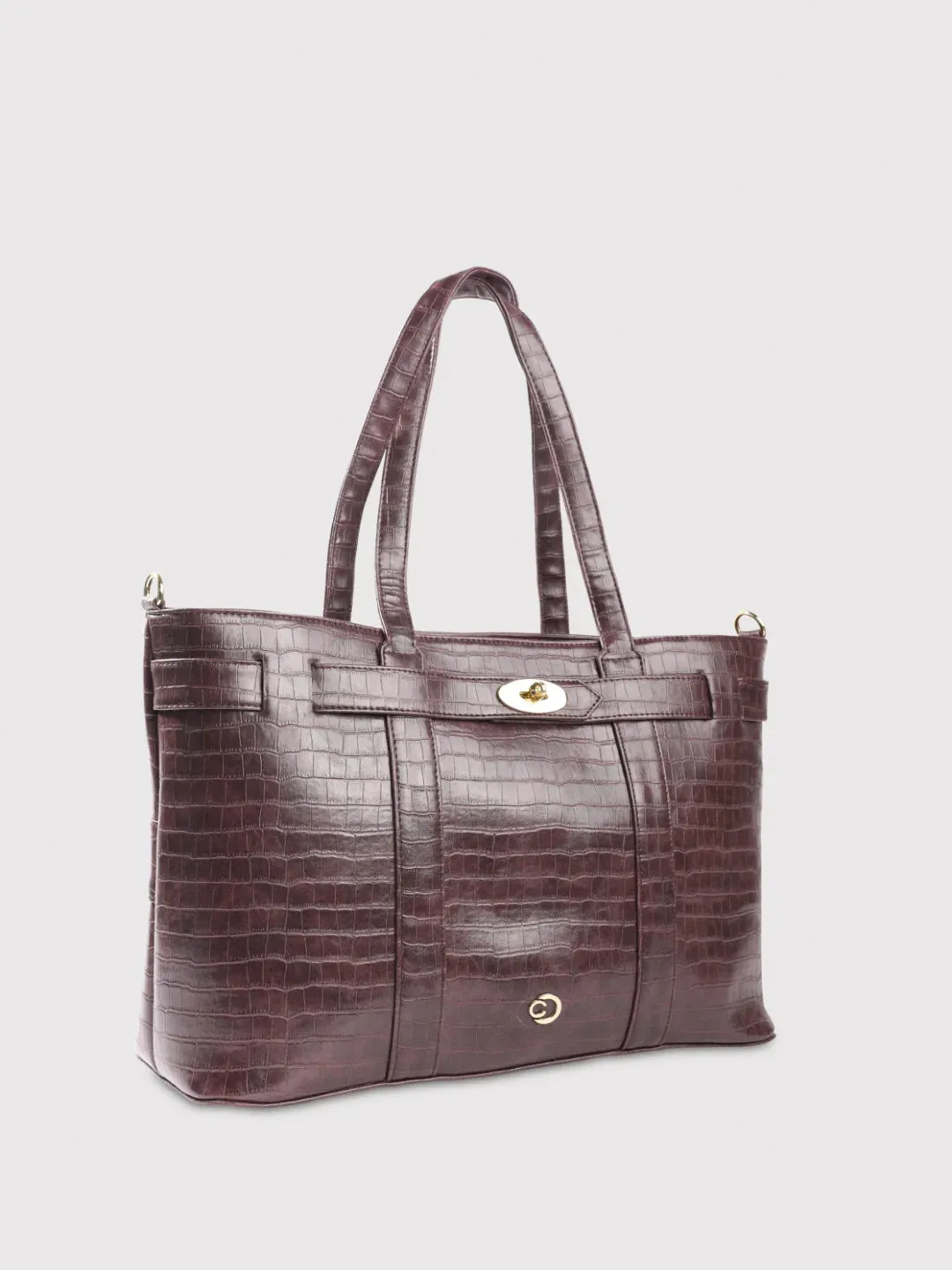 Caprese Treza Laptop Tote Large Plum