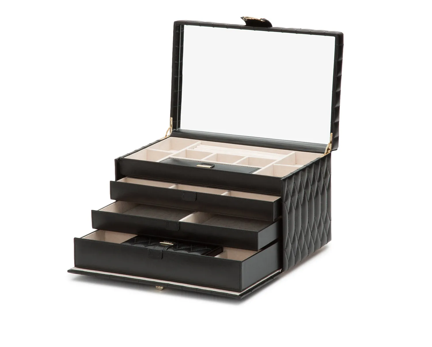 Caroline Large Jewelry Case Black