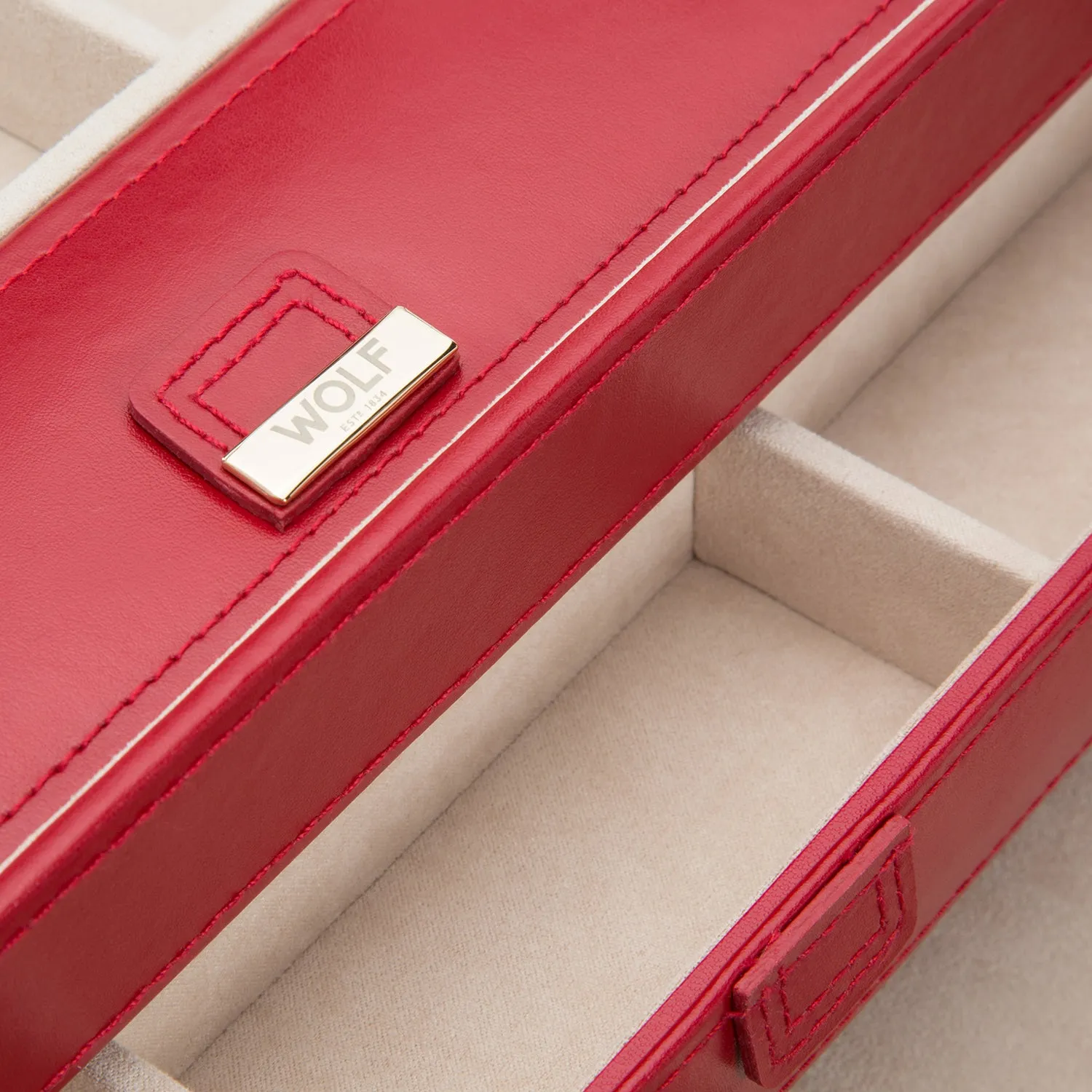 Caroline Large Jewelry Case Red