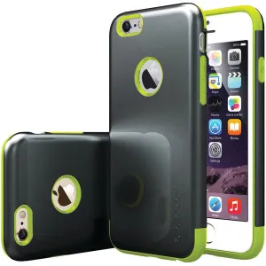 CASEOLOGY CO-IP6-MET-BKLM iPhone(R) 6-6s Sleek Armor Case (Black-Lime Green)