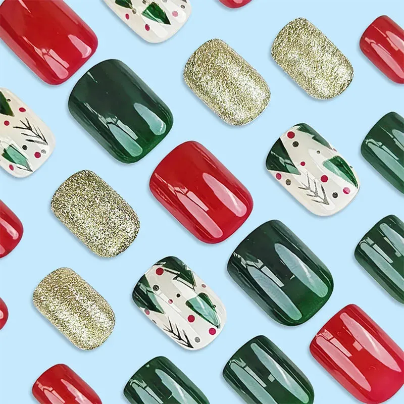 Christmas Glam Stiletto Nails