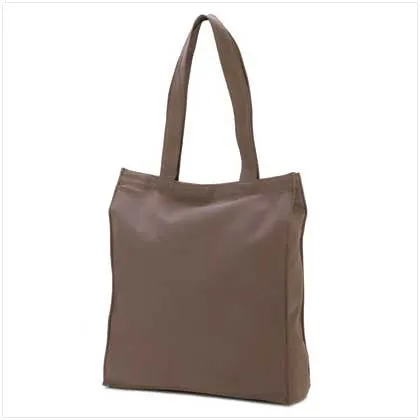 Cocoa Micro-Suede Shoulder Tote