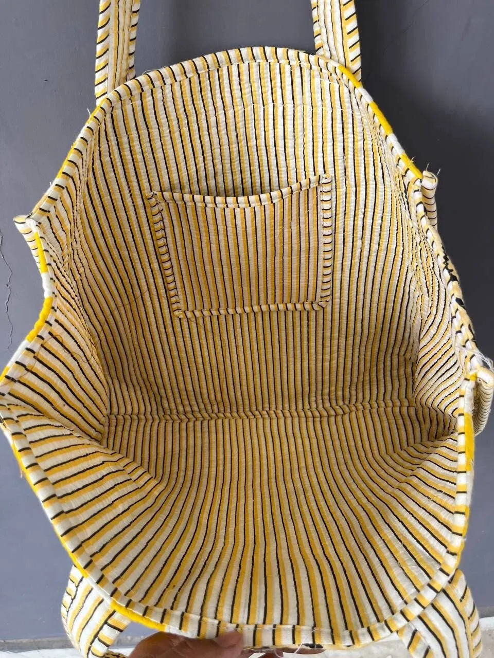 Cotton Tiger Tote Bag - Yellow