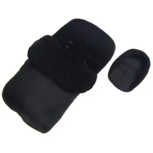 Deluxe 2in1 Universal Black Footmuff & Headhugger To Fit Chicco Ohlala