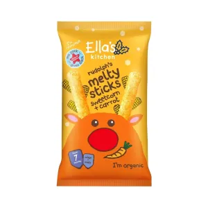 Ella's Kitchen Organic Sweetcorn & Carrot Melty Sticks Baby Snack 7  months 16g