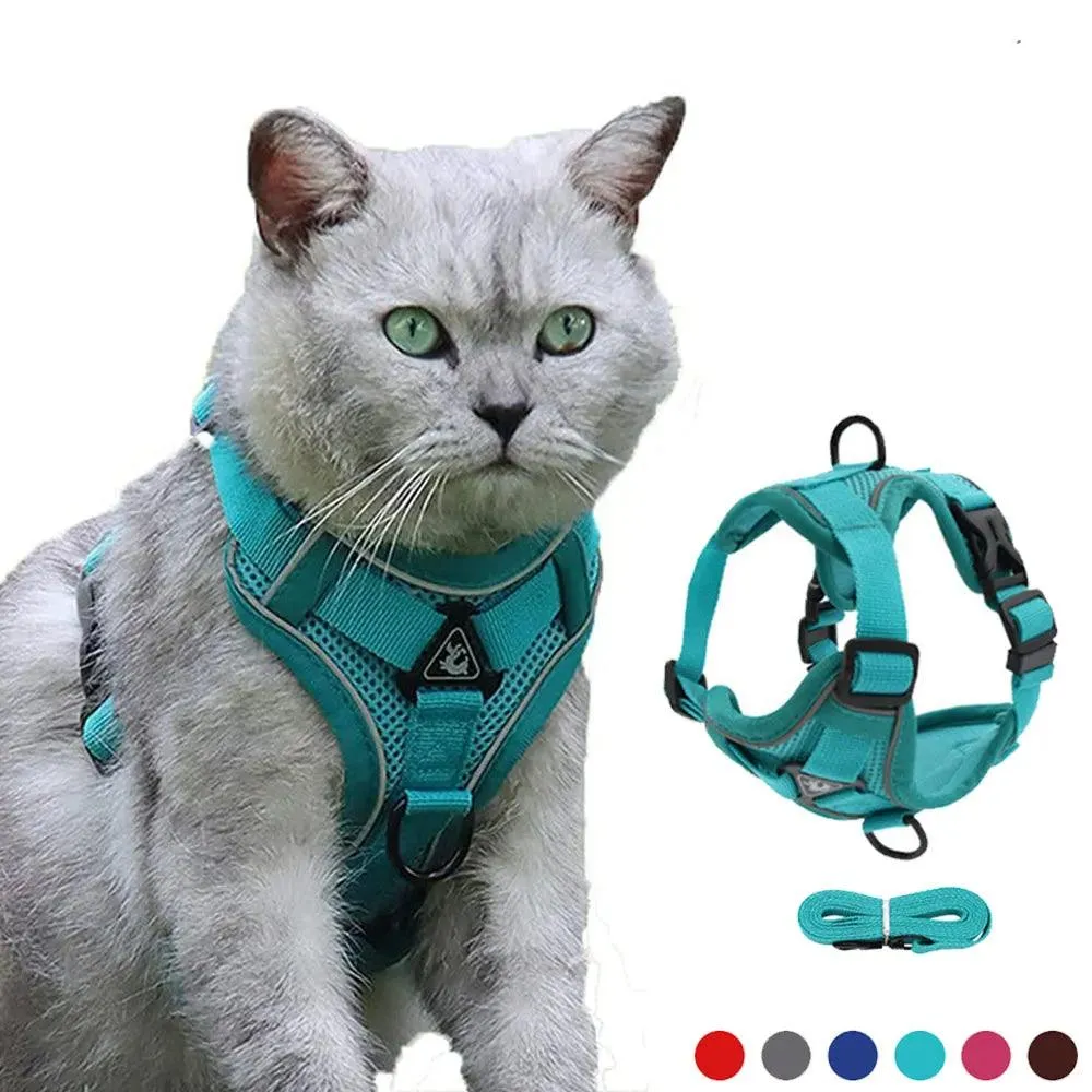 Escape-Proof Cat Harness: Breathable Reflective Leash