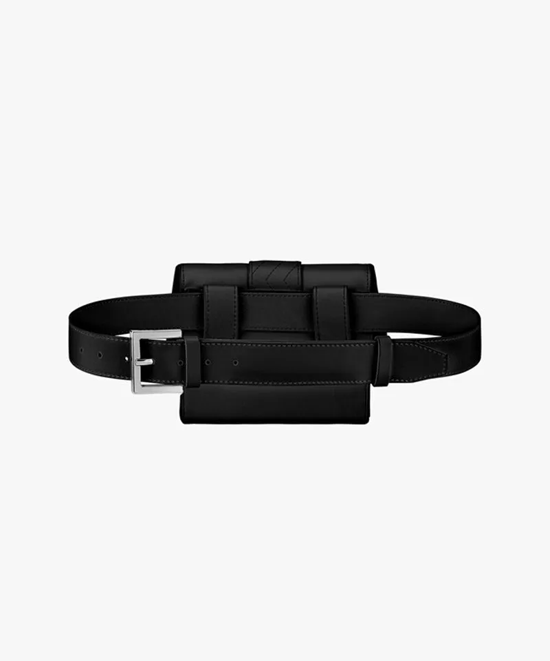 FAIRLIAR Ribbon Logo Decoration Hip Bag - Black