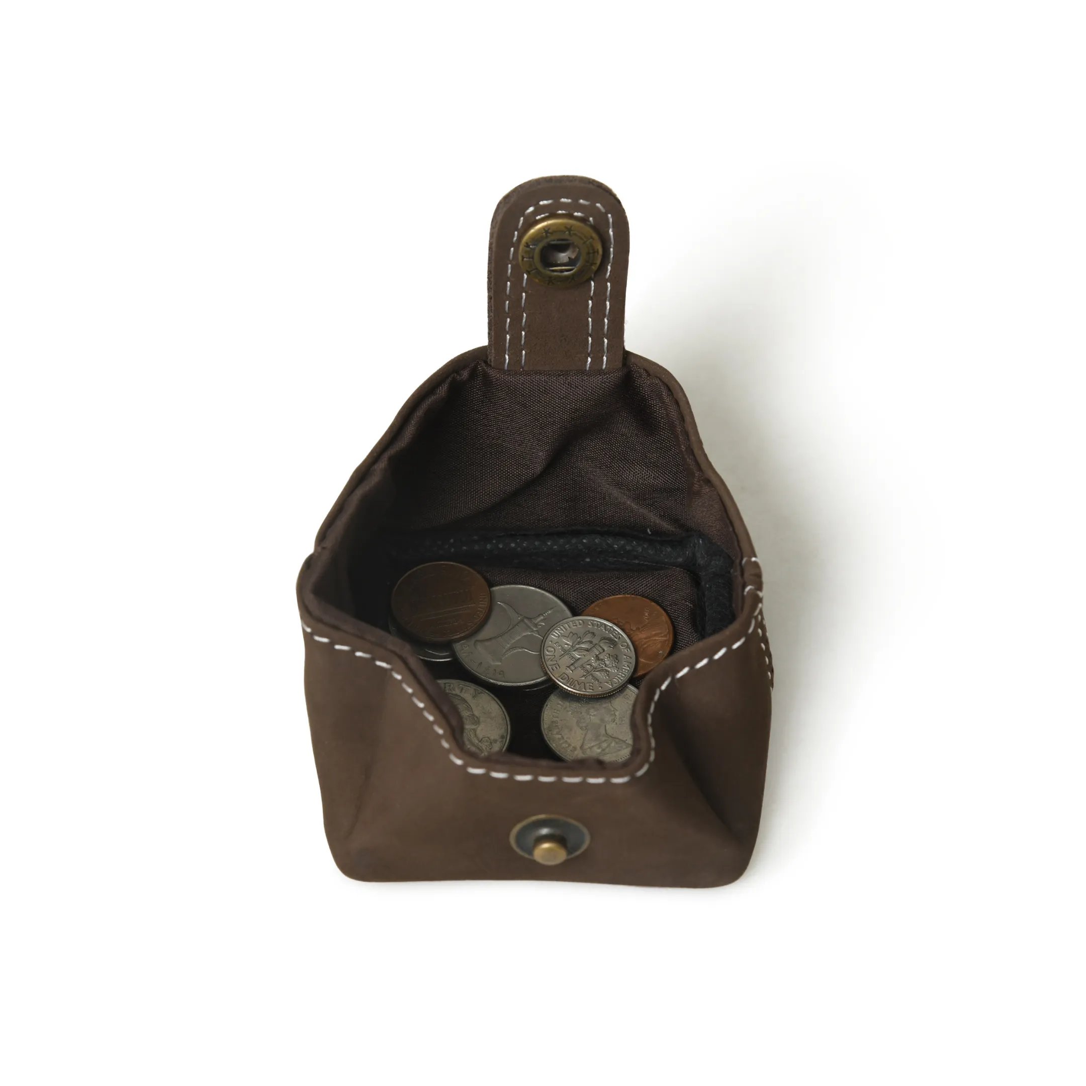 Handcrafted Top Grain Nubuck Leather Coin Pouch for Men & Women