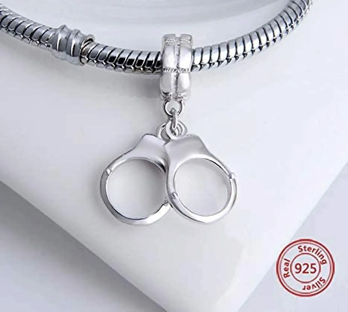 Handcuffs Silver Dangle Pendant