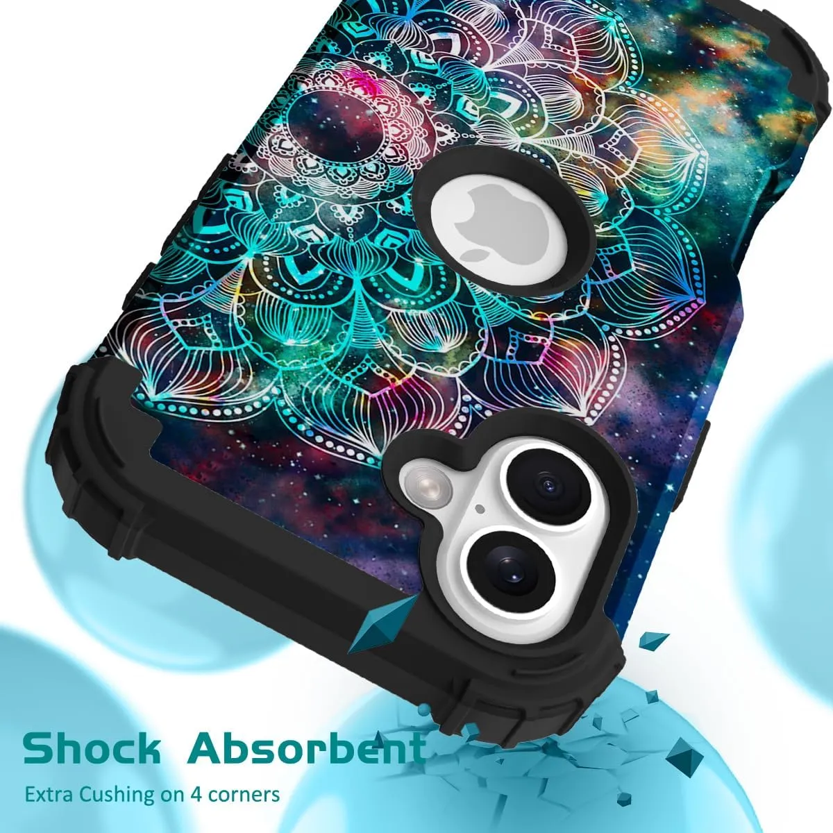 iPhone 16 Case 6.1", Heavy Duty Shockproof Protection Soft Silicone Bumpers Hybrid Protective Case