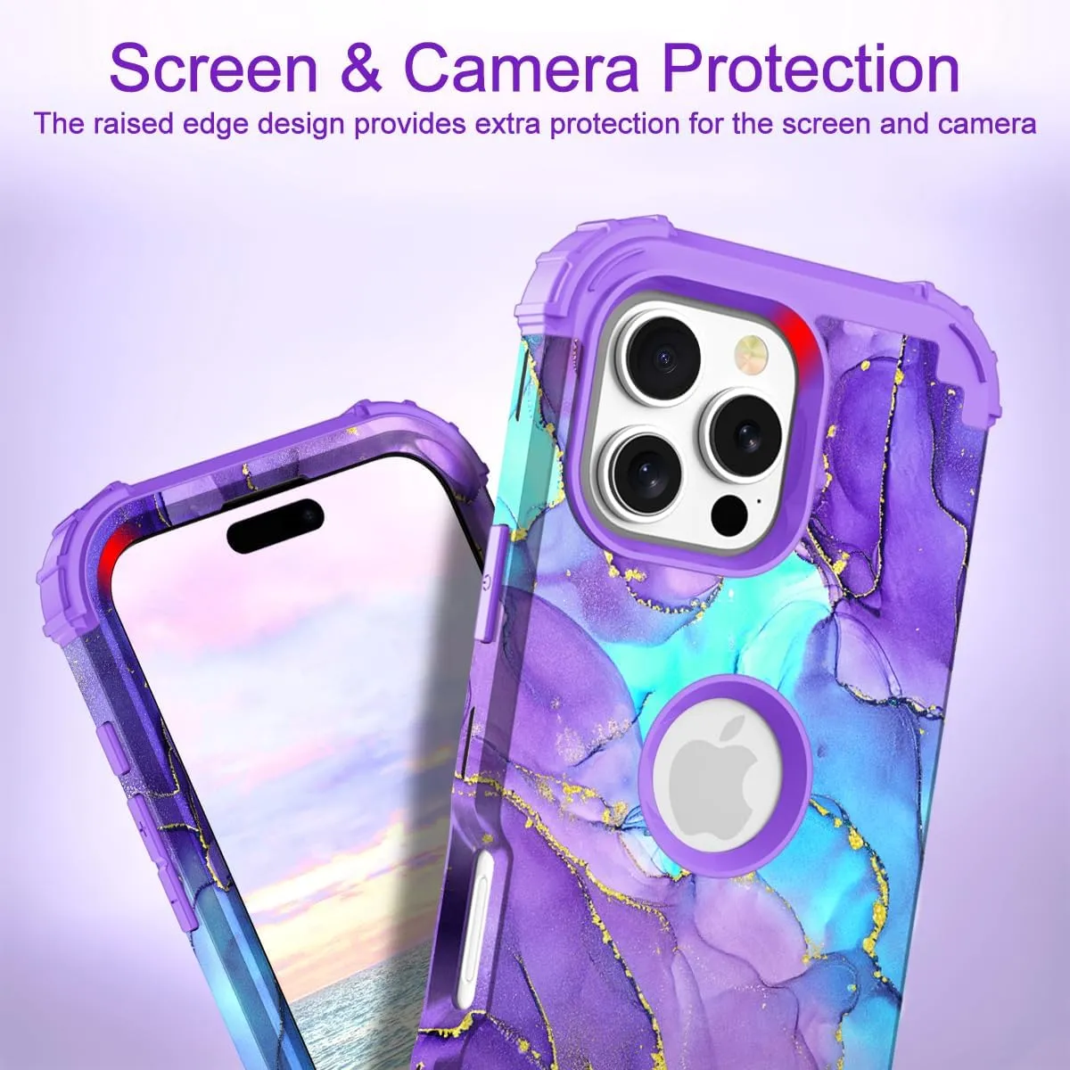 iPhone 16 Case 6.1", Heavy Duty Shockproof Protection Soft Silicone Bumpers Hybrid Protective Case