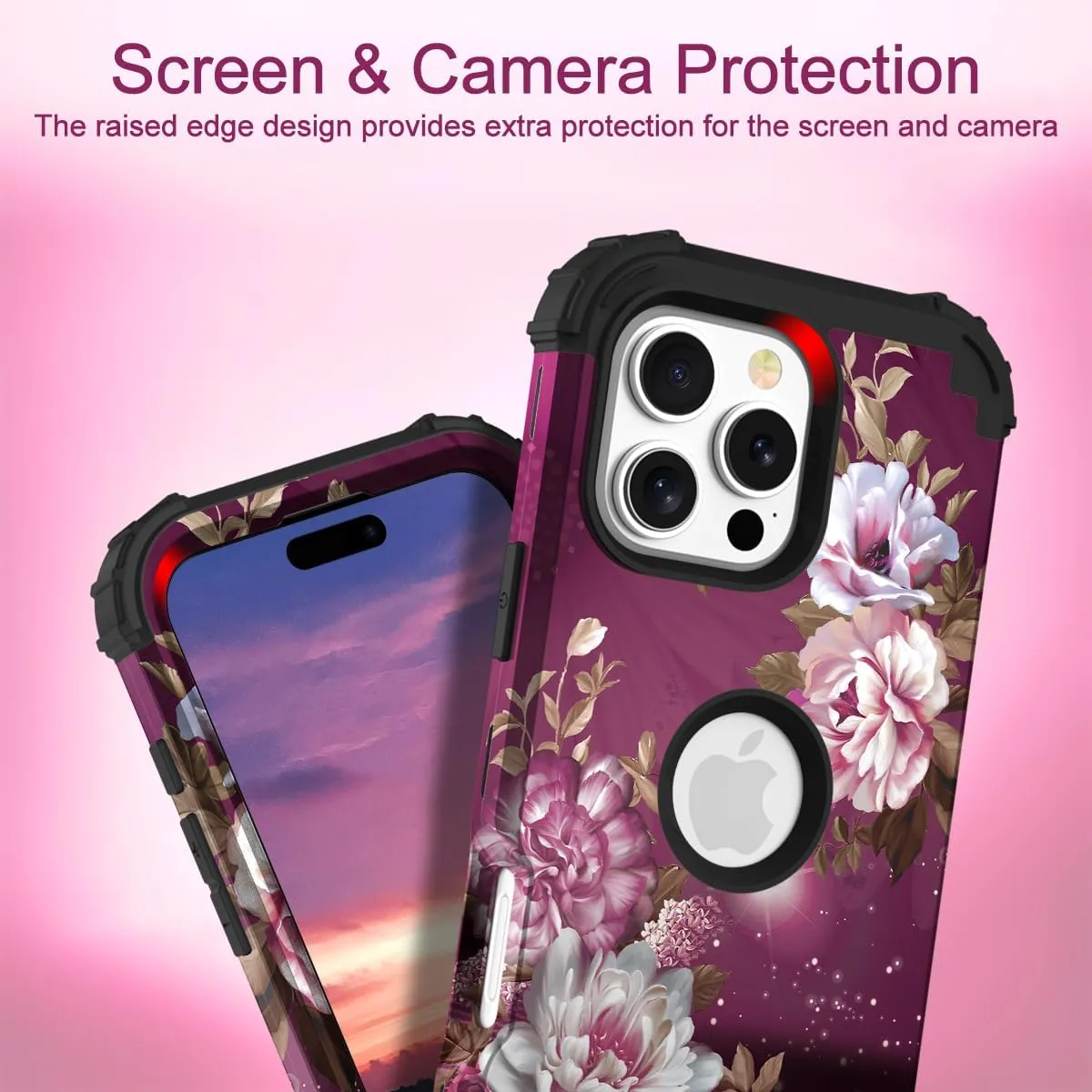 iPhone 16 Case 6.1", Heavy Duty Shockproof Protection Soft Silicone Bumpers Hybrid Protective Case