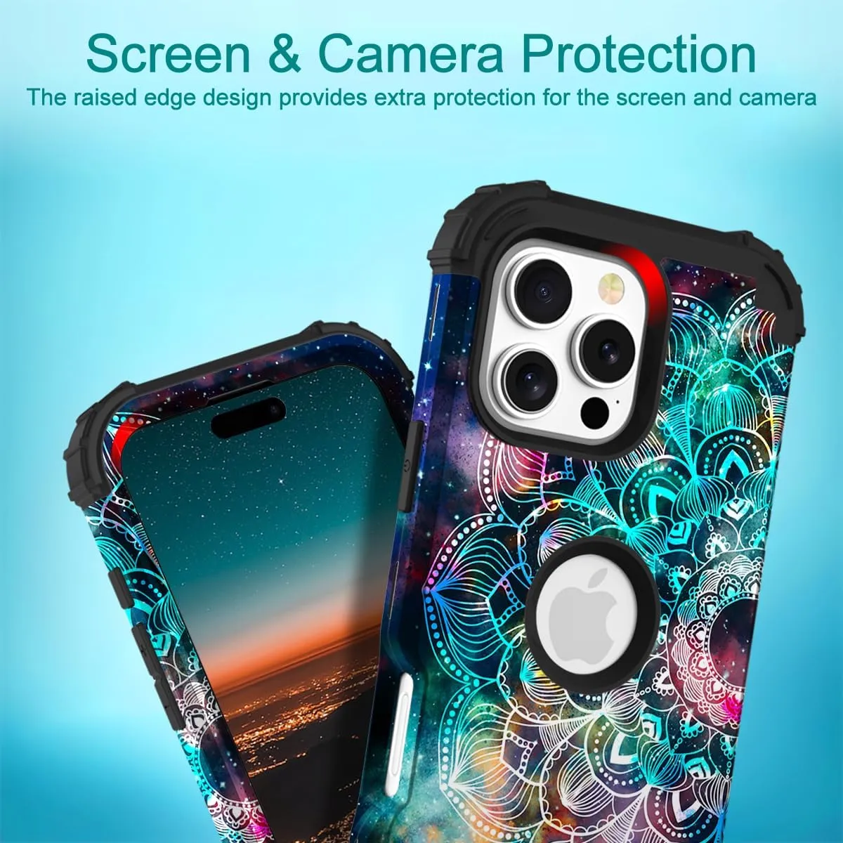 iPhone 16 Case 6.1", Heavy Duty Shockproof Protection Soft Silicone Bumpers Hybrid Protective Case