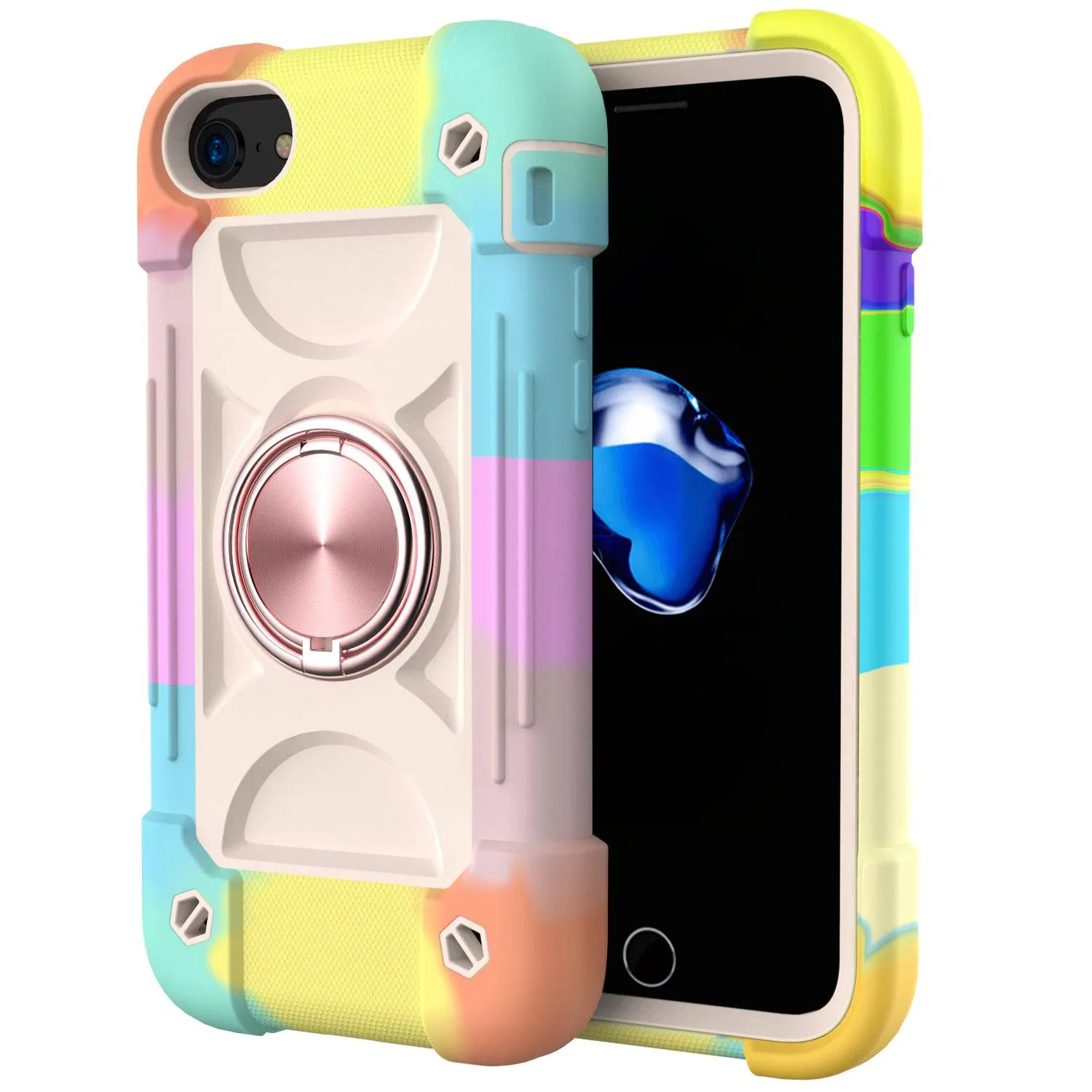 iPhone 6/7/8/SE Silicone Protective Case with Magnetic Ring