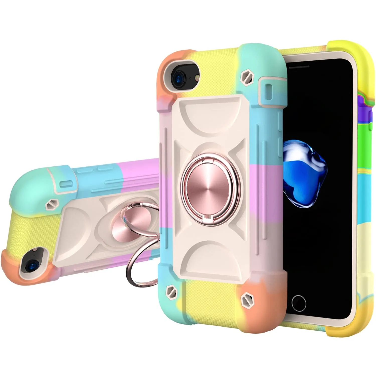 iPhone 6/7/8/SE Silicone Protective Case with Magnetic Ring