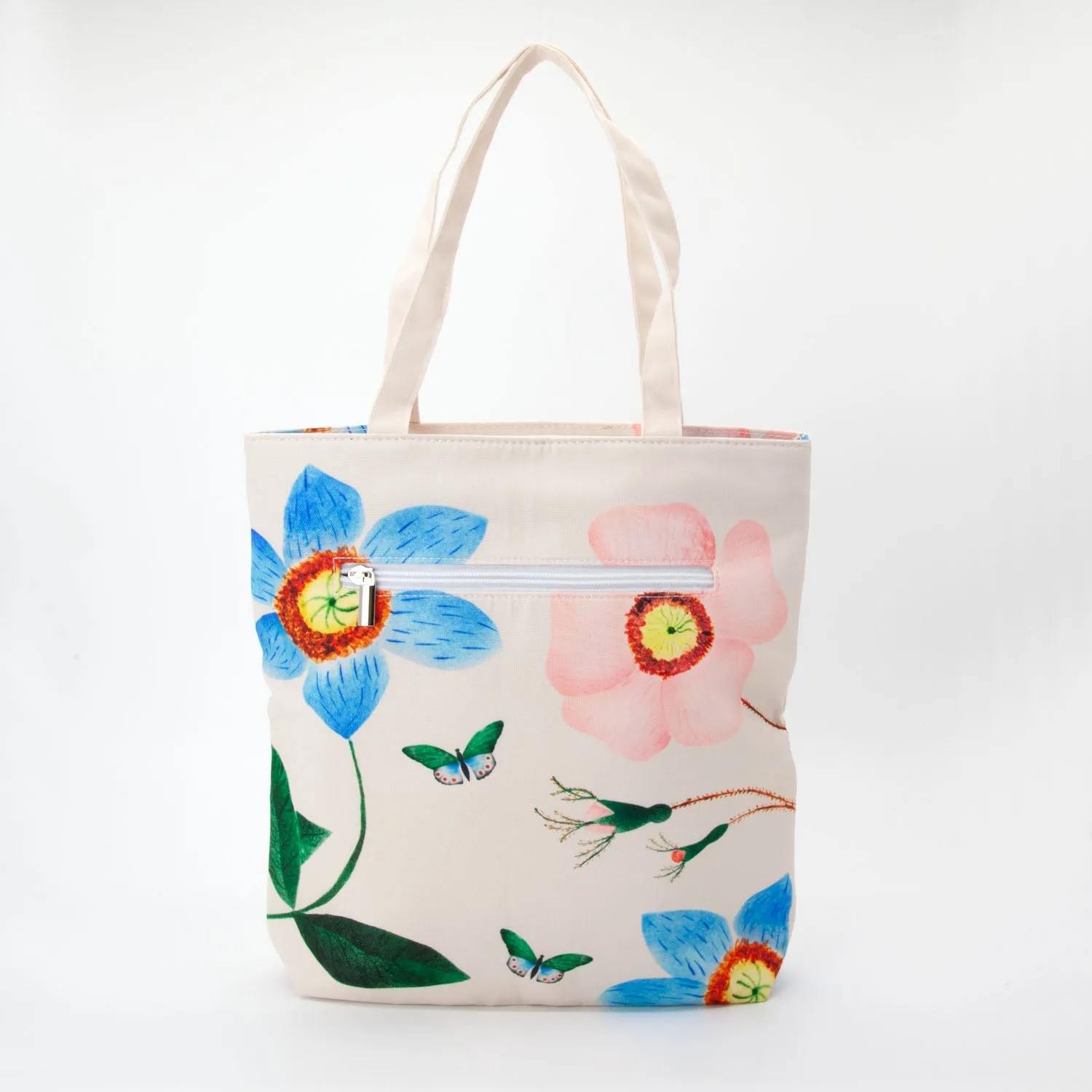 Ivory Garden Double Zip Tote Bag