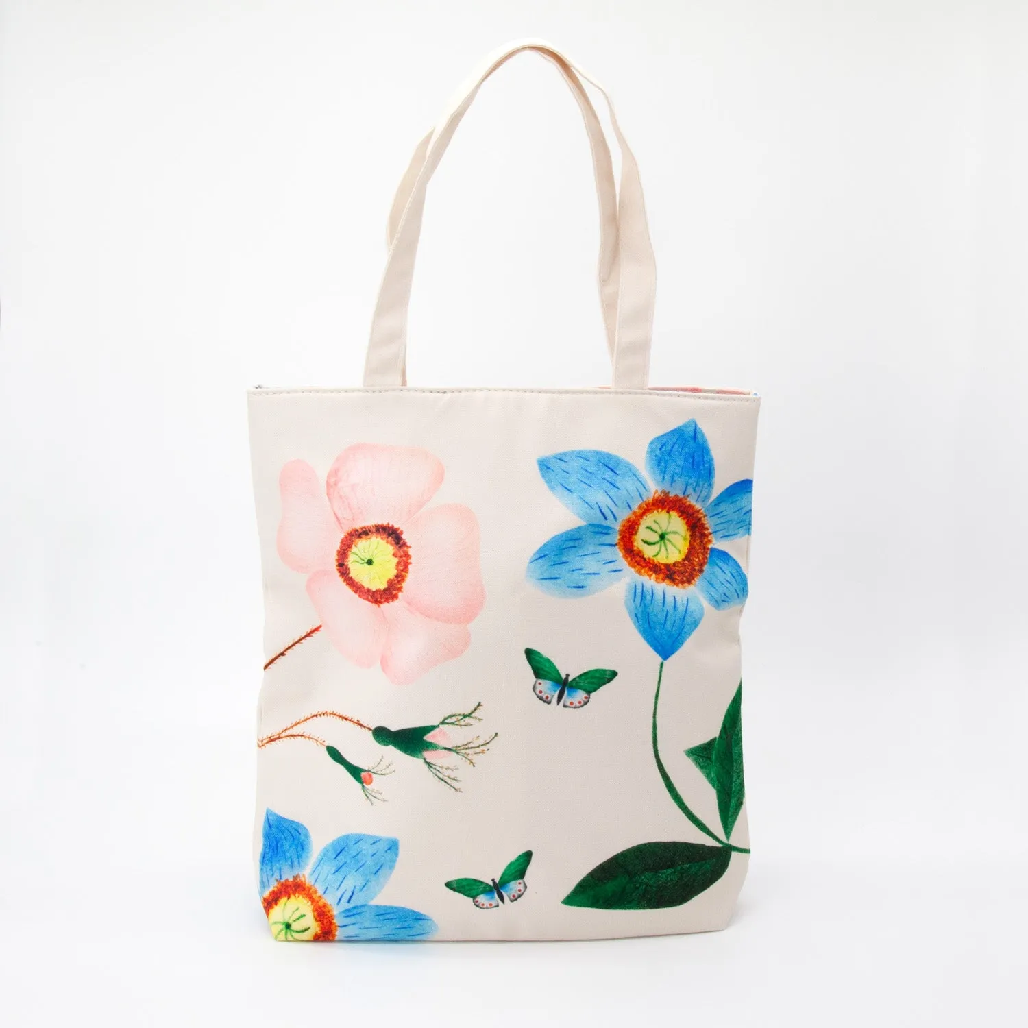 Ivory Garden Double Zip Tote Bag