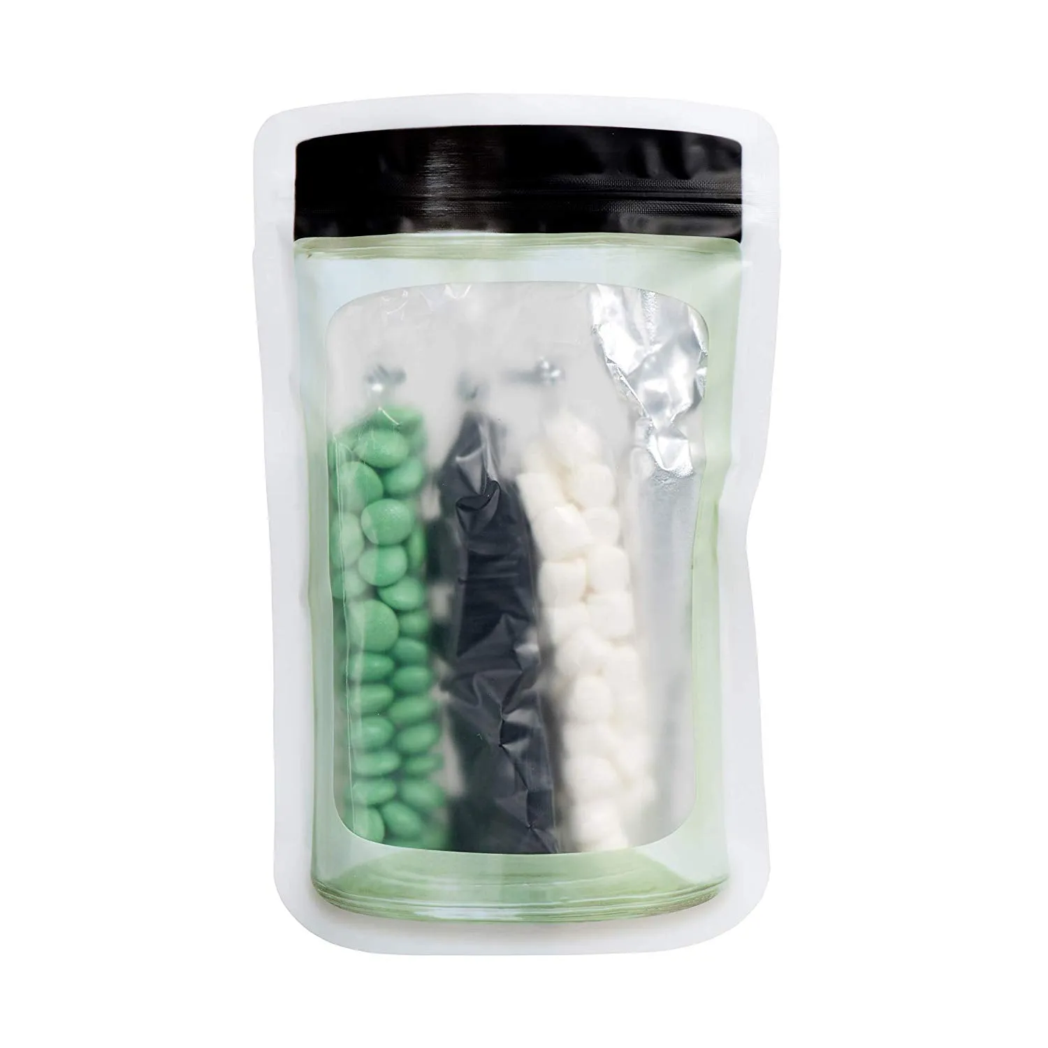 Jar Shape Airtight Seal Black 6"x9.5" Bag 20 Packs