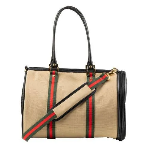 khaki duffel with stripe - 2 sizes