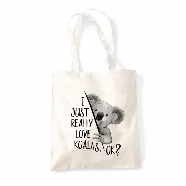 Koala Canvas Tote Bag - Black and White