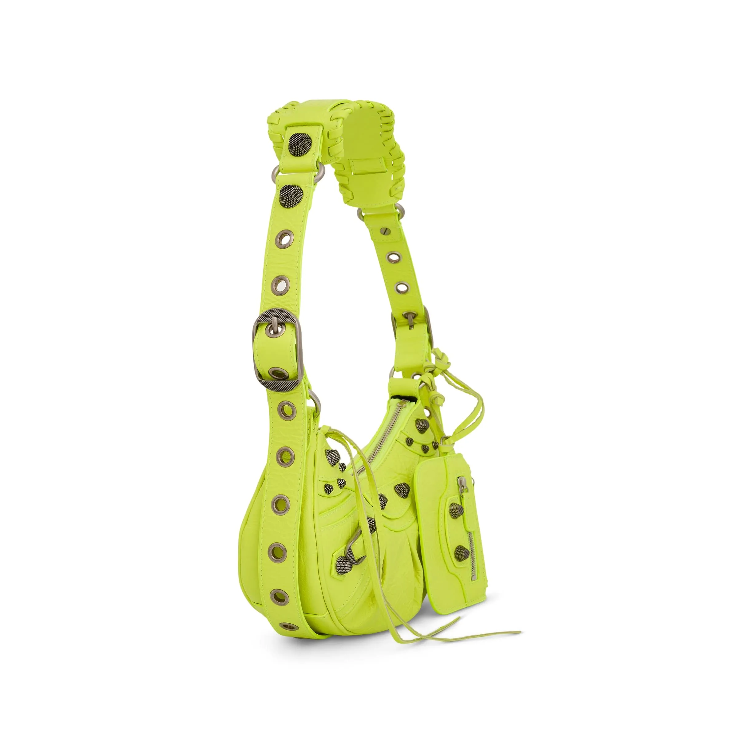 Le Cagole Shoulder Bag XS in Neon Yellow