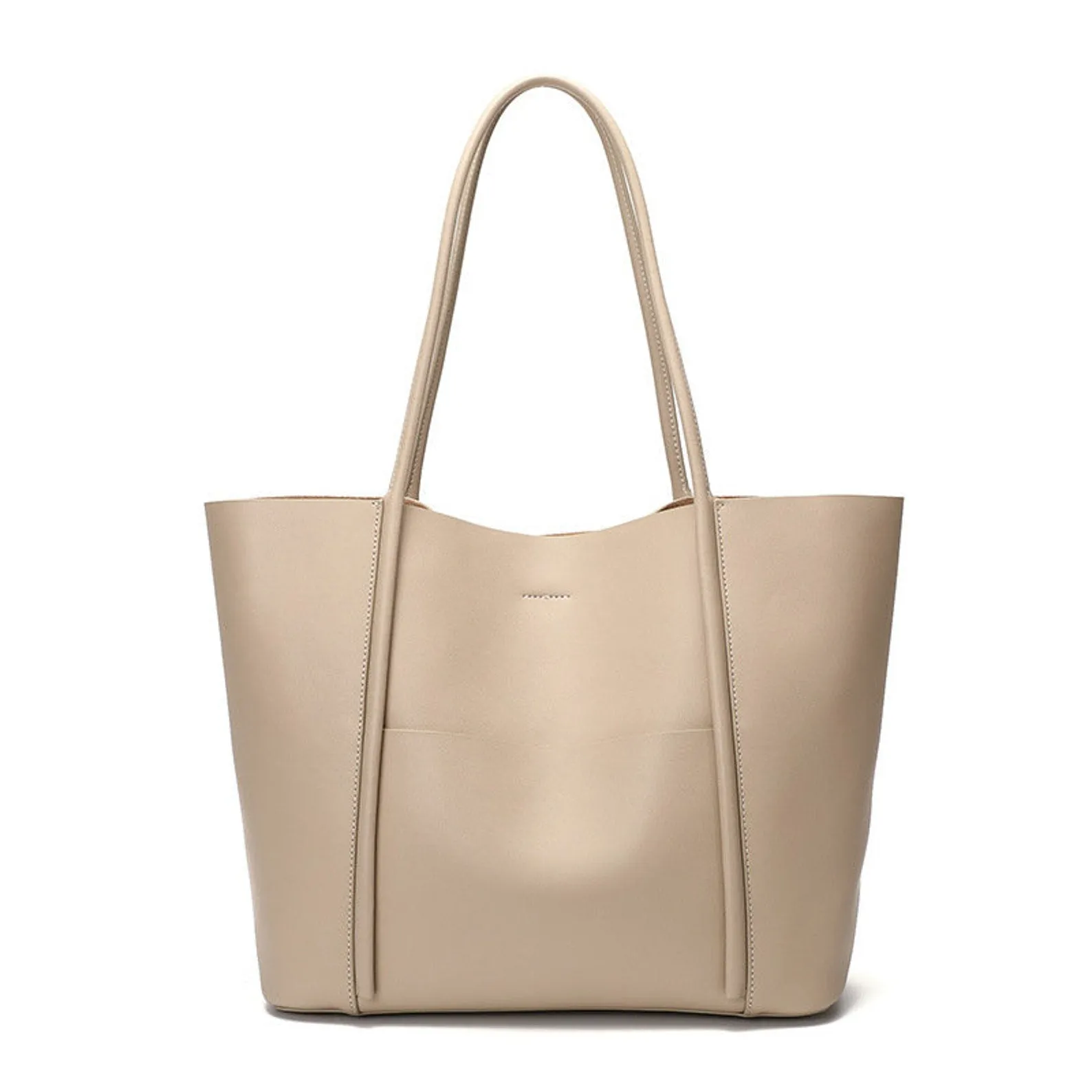 Minimalist Large Genuine Leather Tote Bag