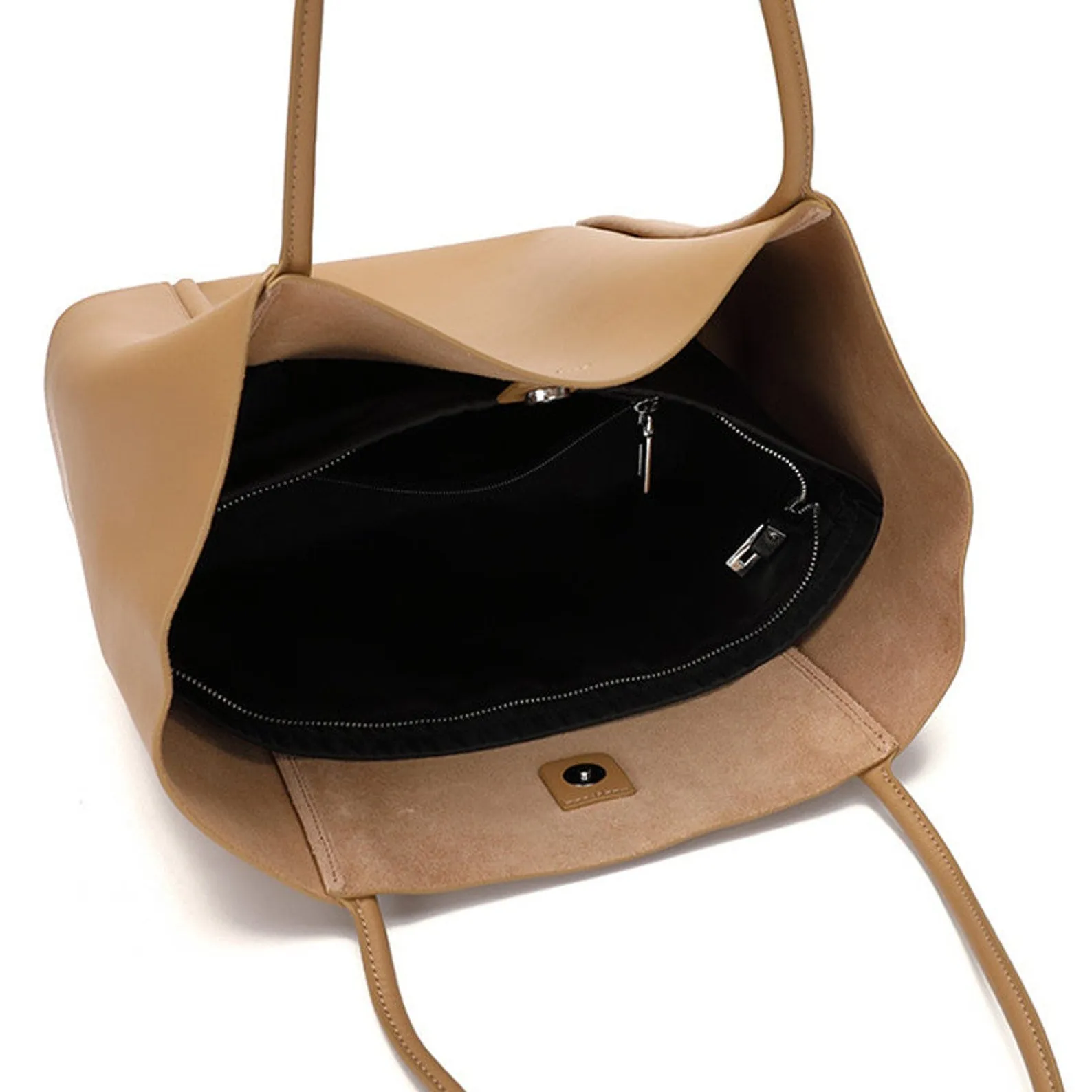 Minimalist Large Genuine Leather Tote Bag