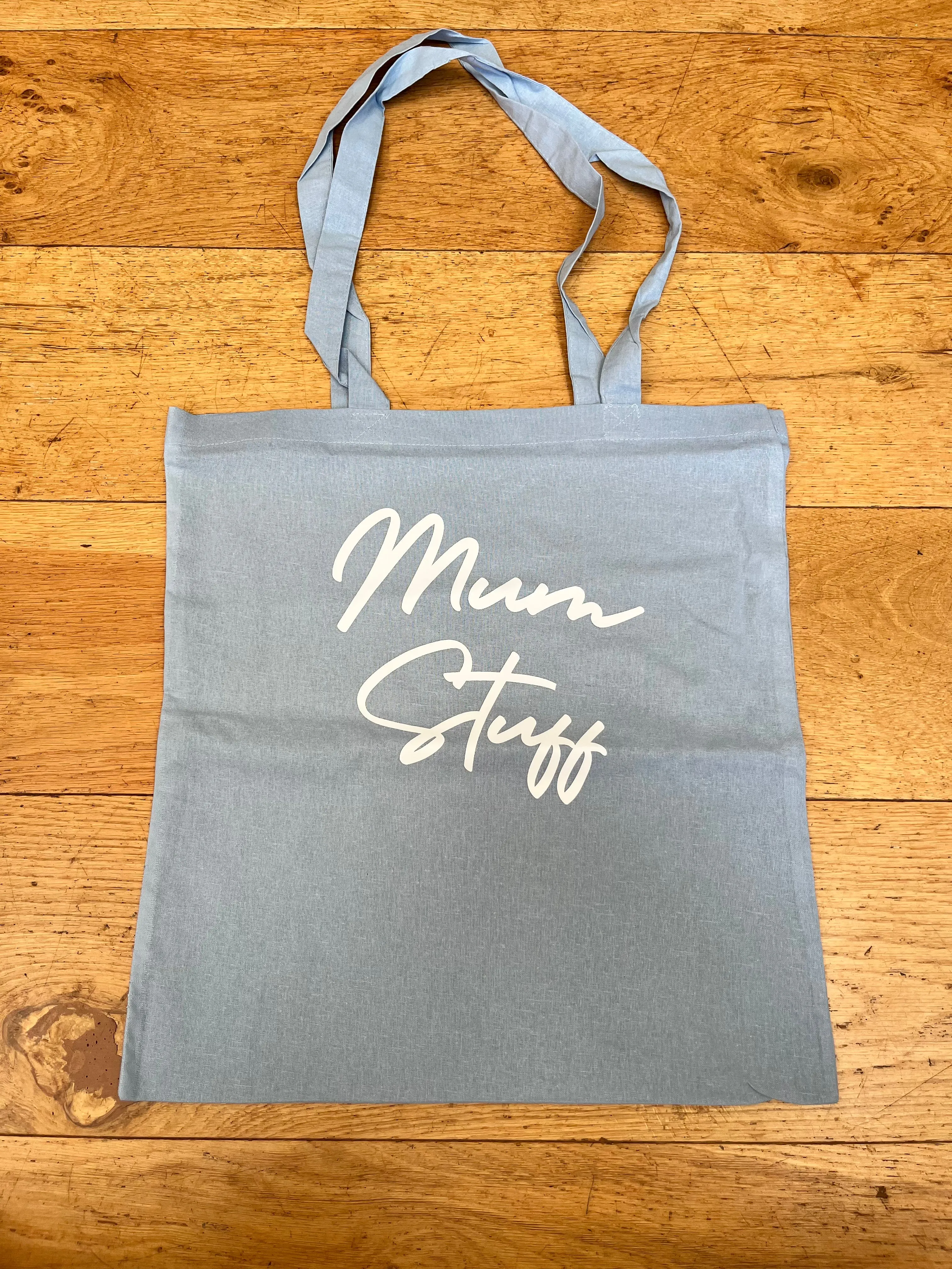 Mum Stuff Natural Dyed Canvas Tote Bag (5 Colours)