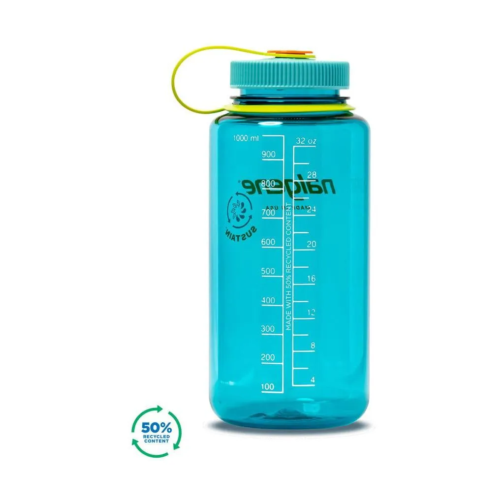 Nalgene Wide Mouth Sustain 32oz 1L Water Bottle - Cerulean